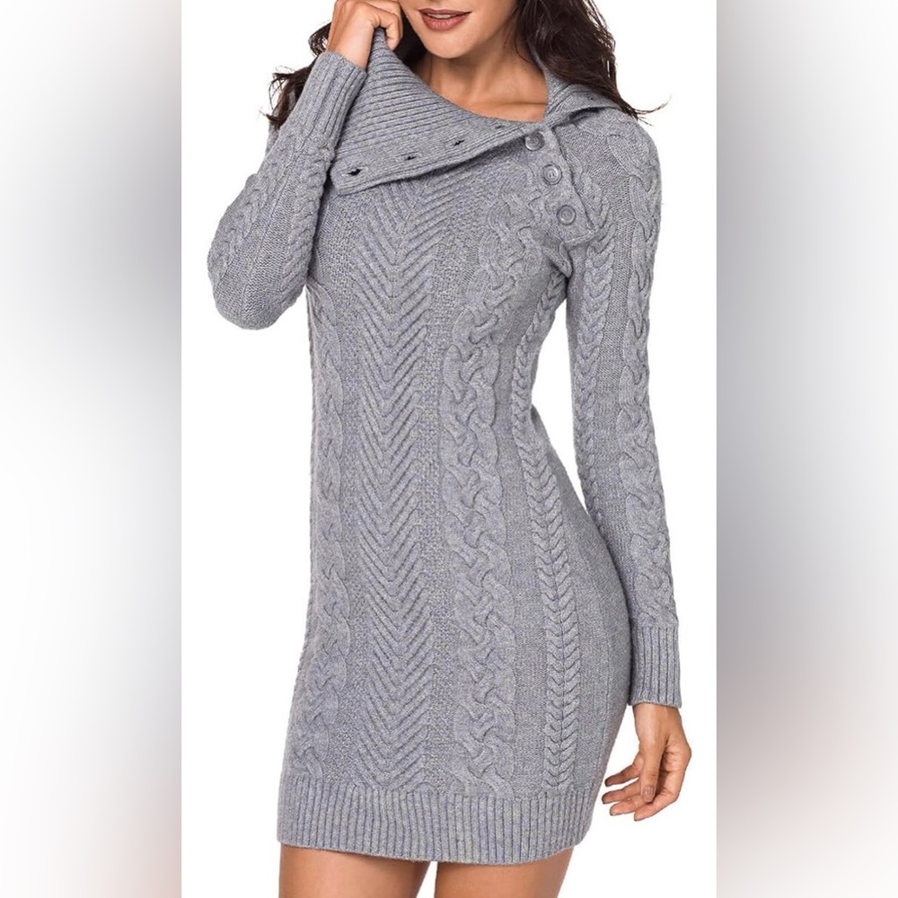 Cable Knit Bodycon Mini Dress (M)